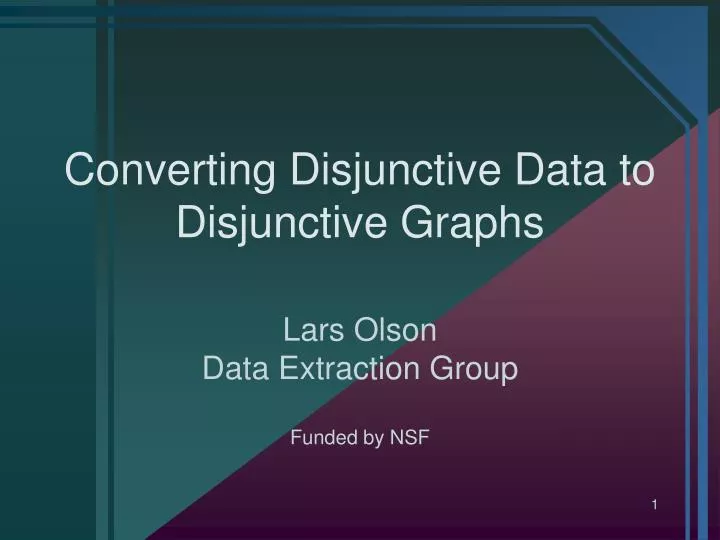 converting disjunctive data to disjunctive graphs