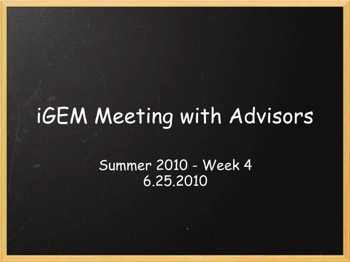 igem meeting with advisors