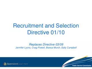 Recruitment and Selection Directive 01/10