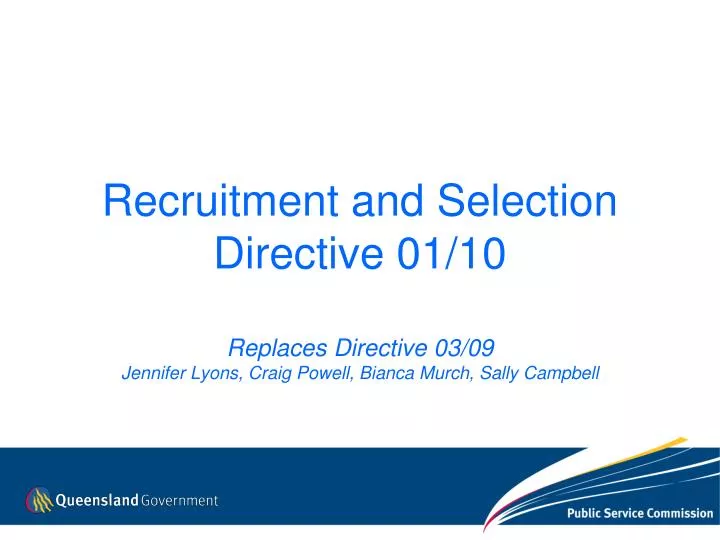 recruitment and selection directive 01 10
