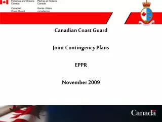 Canadian Coast Guard Joint Contingency Plans EPPR November 2009