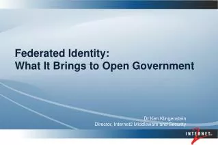 Federated Identity: What It Brings to Open Government