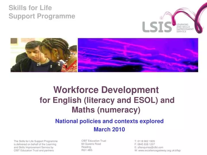 workforce development for english literacy and esol and maths numeracy