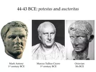 44-43 BCE: potestas and auctoritas