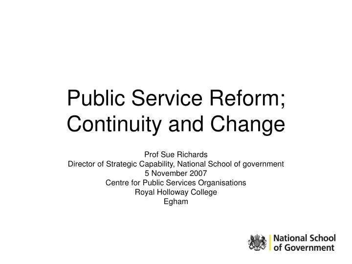 public service reform continuity and change