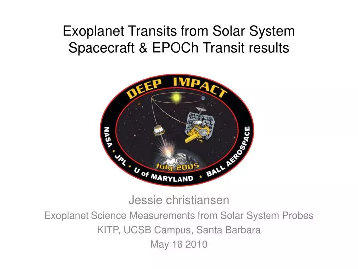 exoplanet transits from solar system spacecraft epoch transit results