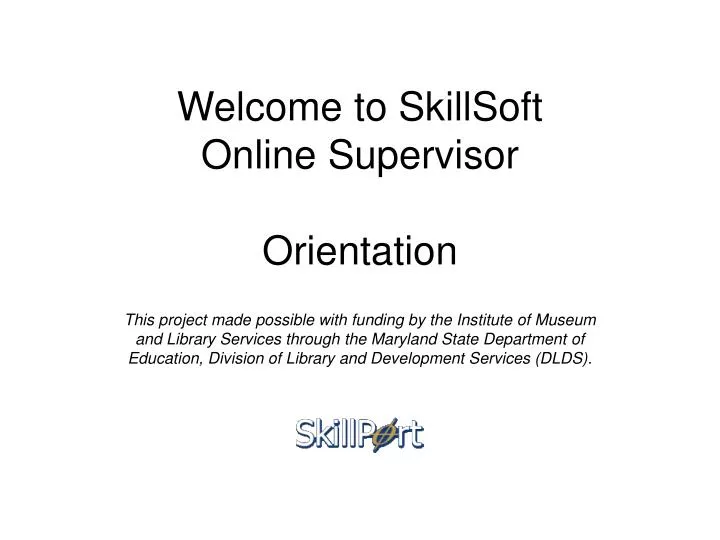 welcome to skillsoft online supervisor orientation