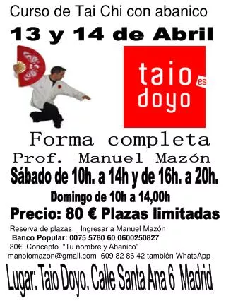 curso de tai chi con abanico