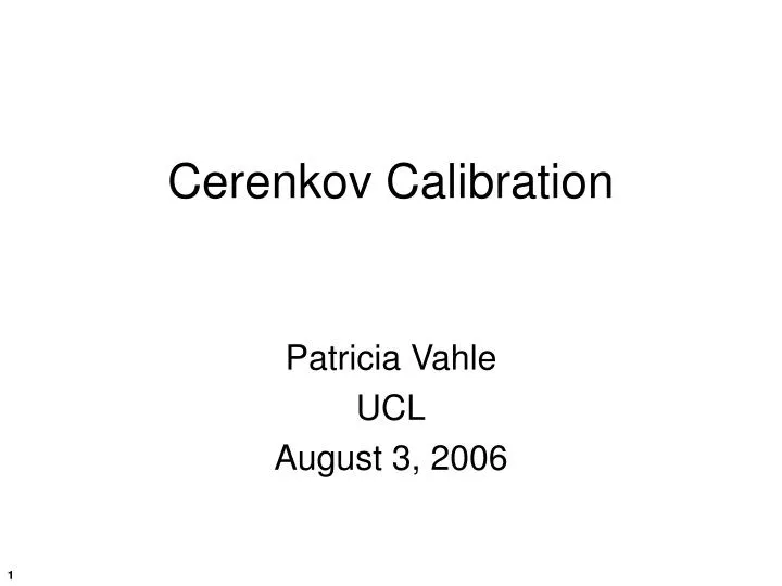 cerenkov calibration