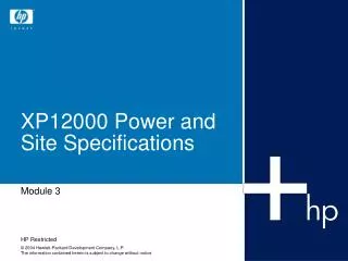 XP12000 Power and Site Specifications