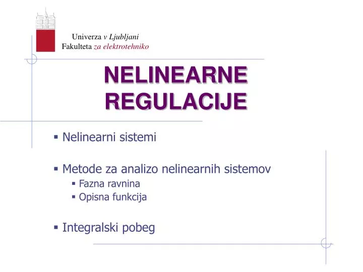 nelinearne regulacije