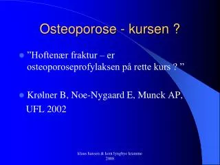 osteoporose kursen