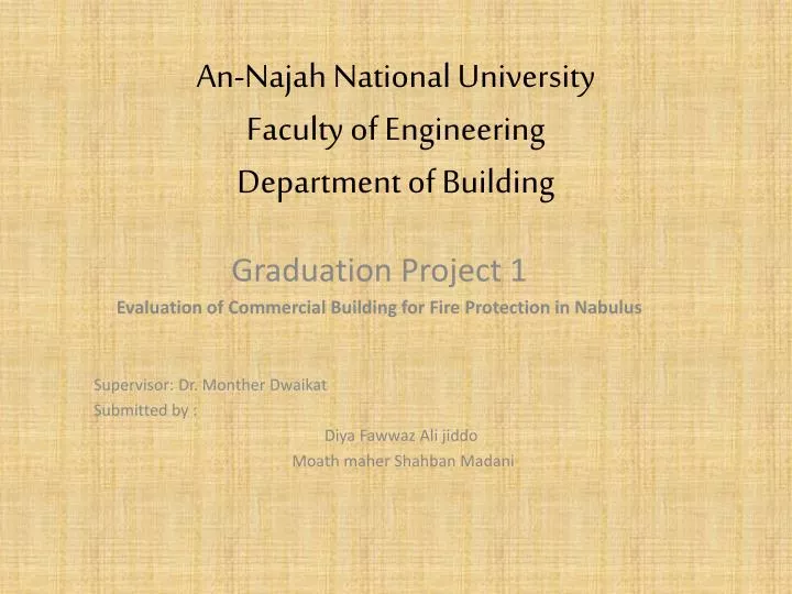 an najah national university faculty of engineering department of building