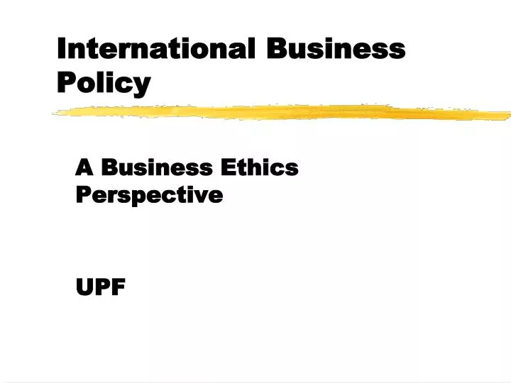 international business policy