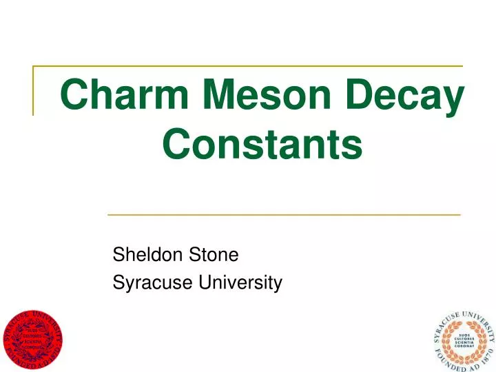 charm meson decay constants