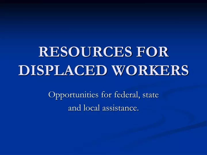 resources for displaced workers