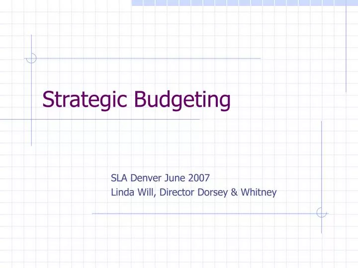 strategic budgeting