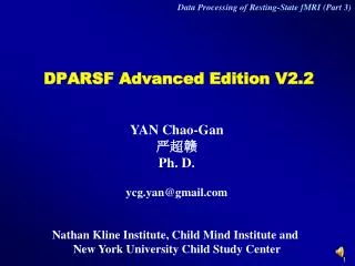 DPARSF Advanced Edition V2.2