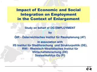 Impact of Economic and Social Integration on Employment in the Context of Enlargement