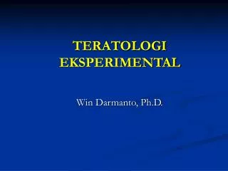 teratologi eksperimental