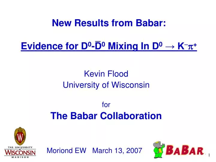 new results from babar evidence for d 0 d 0 mixing in d 0 k p