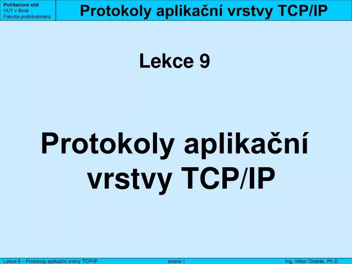 protokoly aplika n vrstvy tcp ip