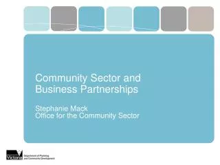 Community Sector and Business Partnerships