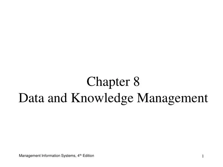 chapter 8 data and knowledge management