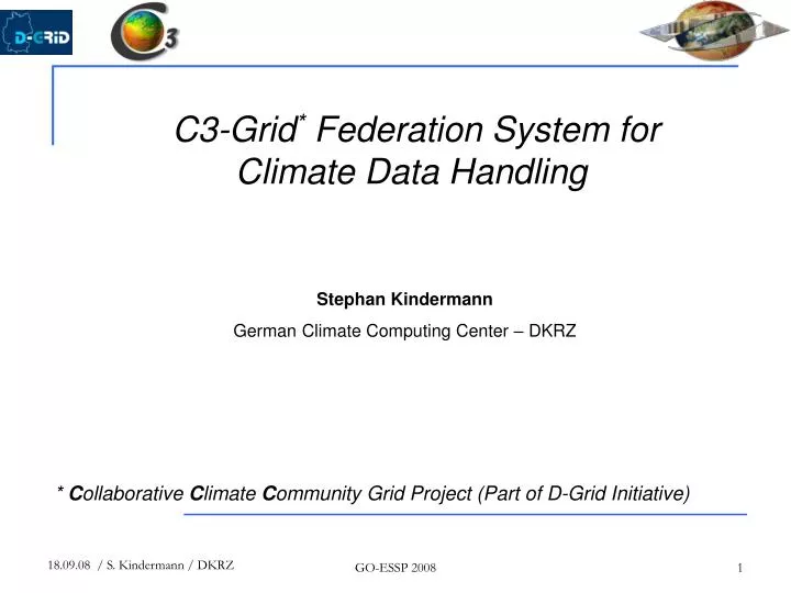 c3 grid federation system for climate data handling