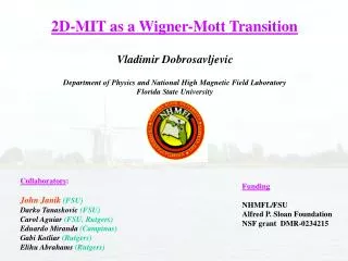 2D-MIT as a Wigner-Mott Transition