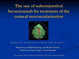 The use of subconjuntival bevacizumab for treatment of the corneal neovascularisation