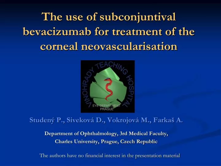 the use of subconjuntival bevacizumab for treatment of the corneal neovascularisation