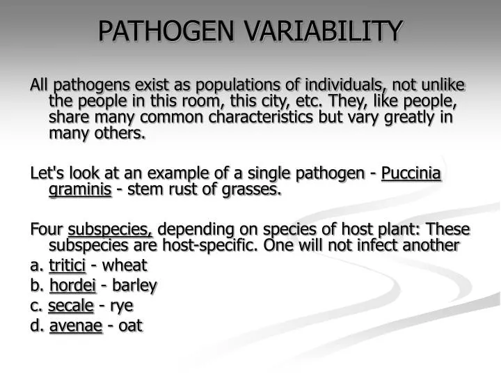 pathogen variability