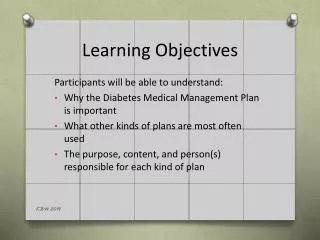 Learning Objectives