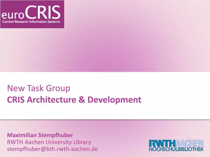 new task group cris architecture development
