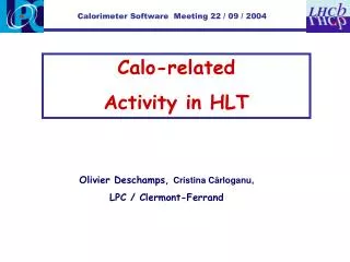 Calo-related Activity in HLT