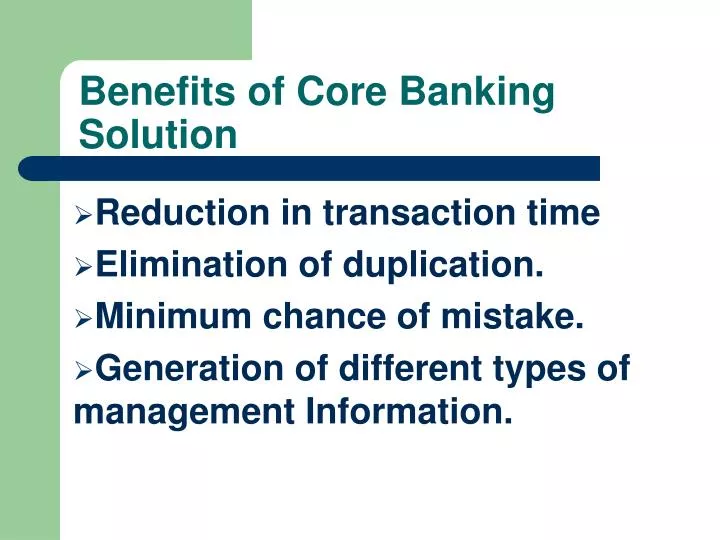 benefits of core banking solution