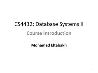 cs4432 database systems ii