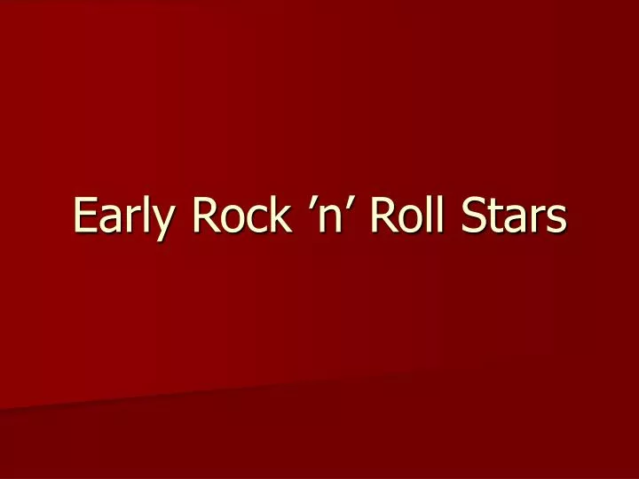 early rock n roll stars