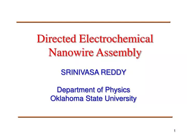 directed electrochemical nanowire assembly