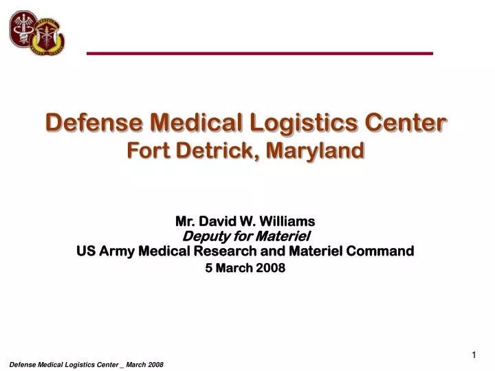 defense medical logistics center fort detrick maryland