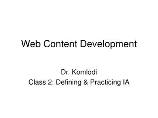 Web Content Development