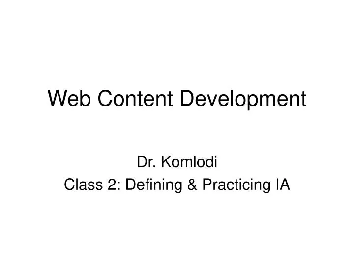 web content development