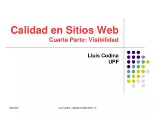 calidad en sitios web cuarta parte visibilidad