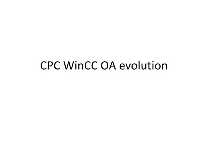 cpc wincc oa evolution