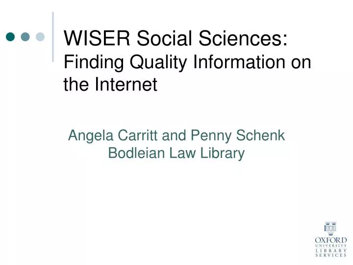 wiser social sciences finding quality information on the internet