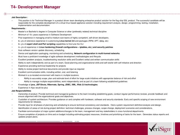 t4 development manager