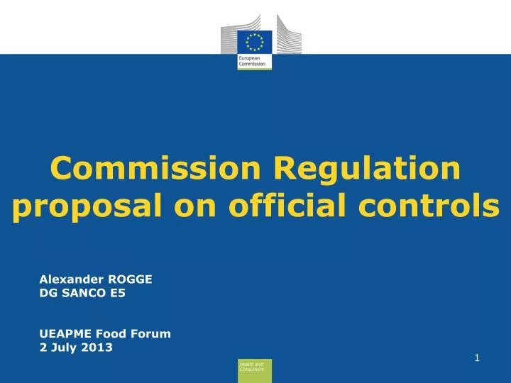 commission regulation proposal on official controls