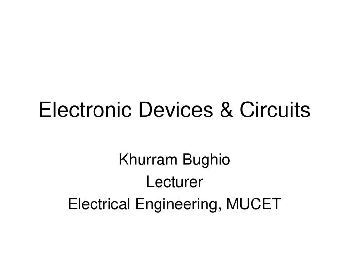 electronic devices circuits