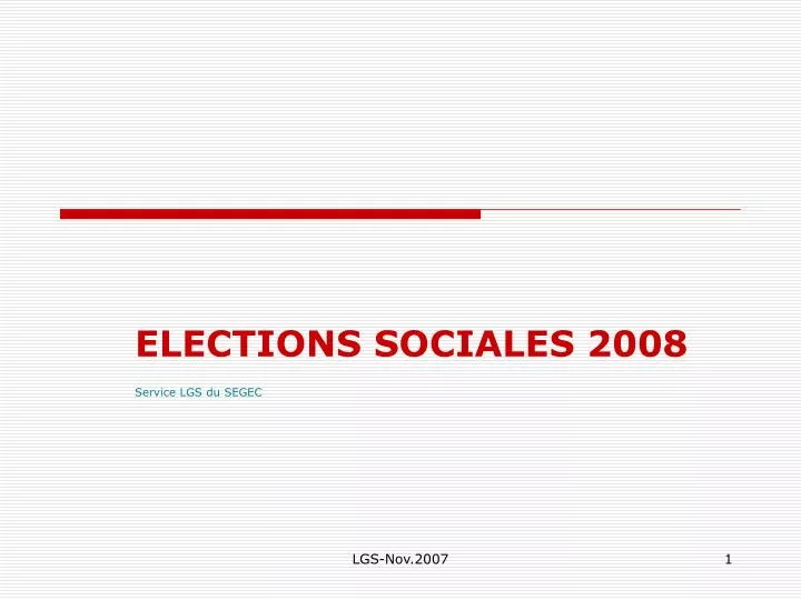elections sociales 2008 service lgs du segec